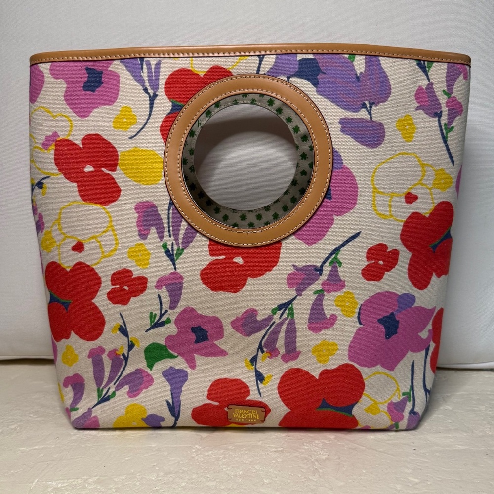 Vintage Canvas Frances Valentine NY Floral Handbag